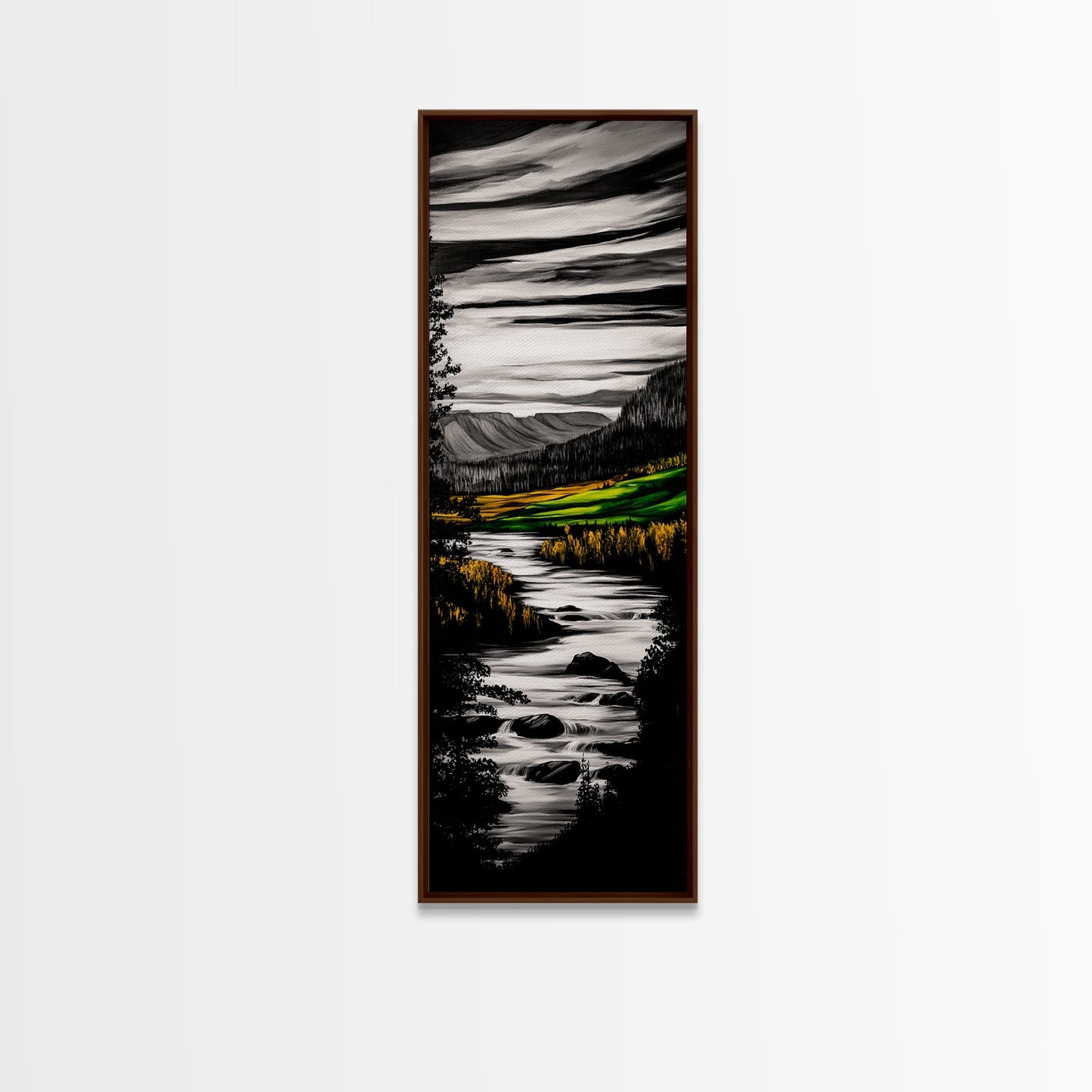 Vibrant Fields, Colorful Abstract, Framed Canvas Print, Nature Inspired Wall Art, Boho Decor, Warm Earthy Tones, Living Room Art