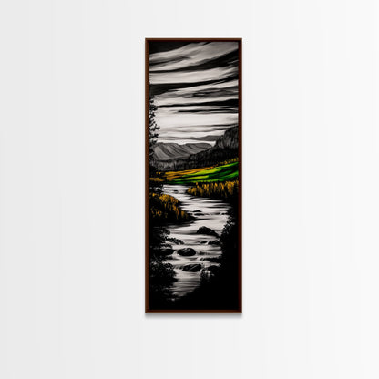 Vibrant Fields, Colorful Abstract, Framed Canvas Print, Nature Inspired Wall Art, Boho Decor, Warm Earthy Tones, Living Room Art