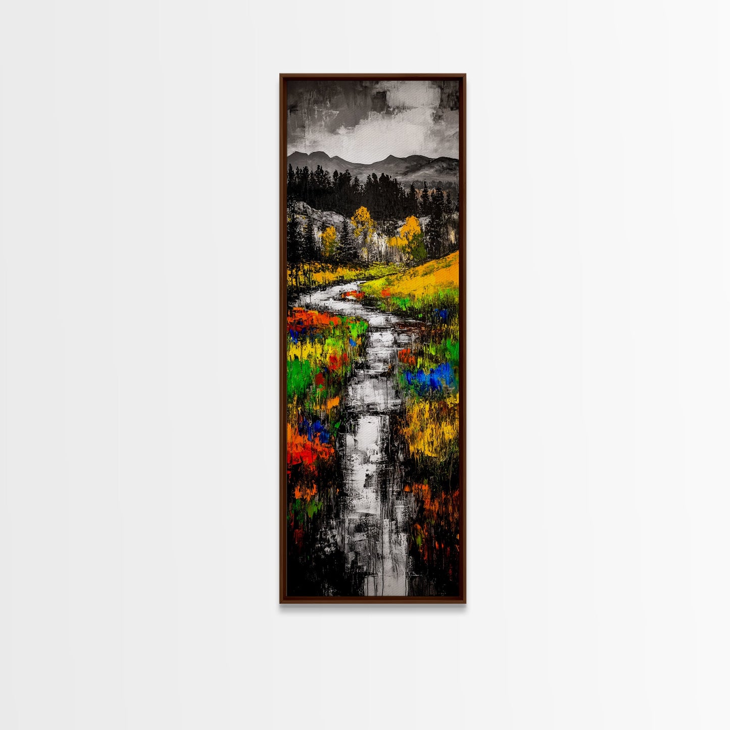 Monochrome River, Scenic Landscape, Canvas Print, Black And White Wall Art, Nature Inspired, Minimalist Home, Modern Office Decor