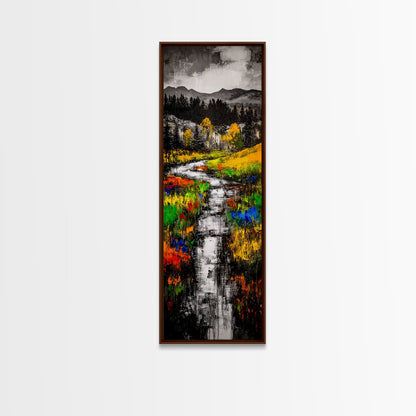 Monochrome River, Scenic Landscape, Canvas Print, Black And White Wall Art, Nature Inspired, Minimalist Home, Modern Office Decor