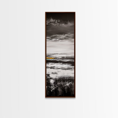 Moody Landscape Art, Black and White Painting, Nature Inspired Wall Decor, Rustic Home Accent, Modern Minimalist Style, Canvas Print