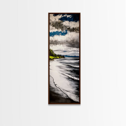 Coastal Shoreline, Blue and Green Art, Beach Wall Art, Ocean Canvas Print, Nautical Home Decor, Large Wall Art, Modern Living Room Art