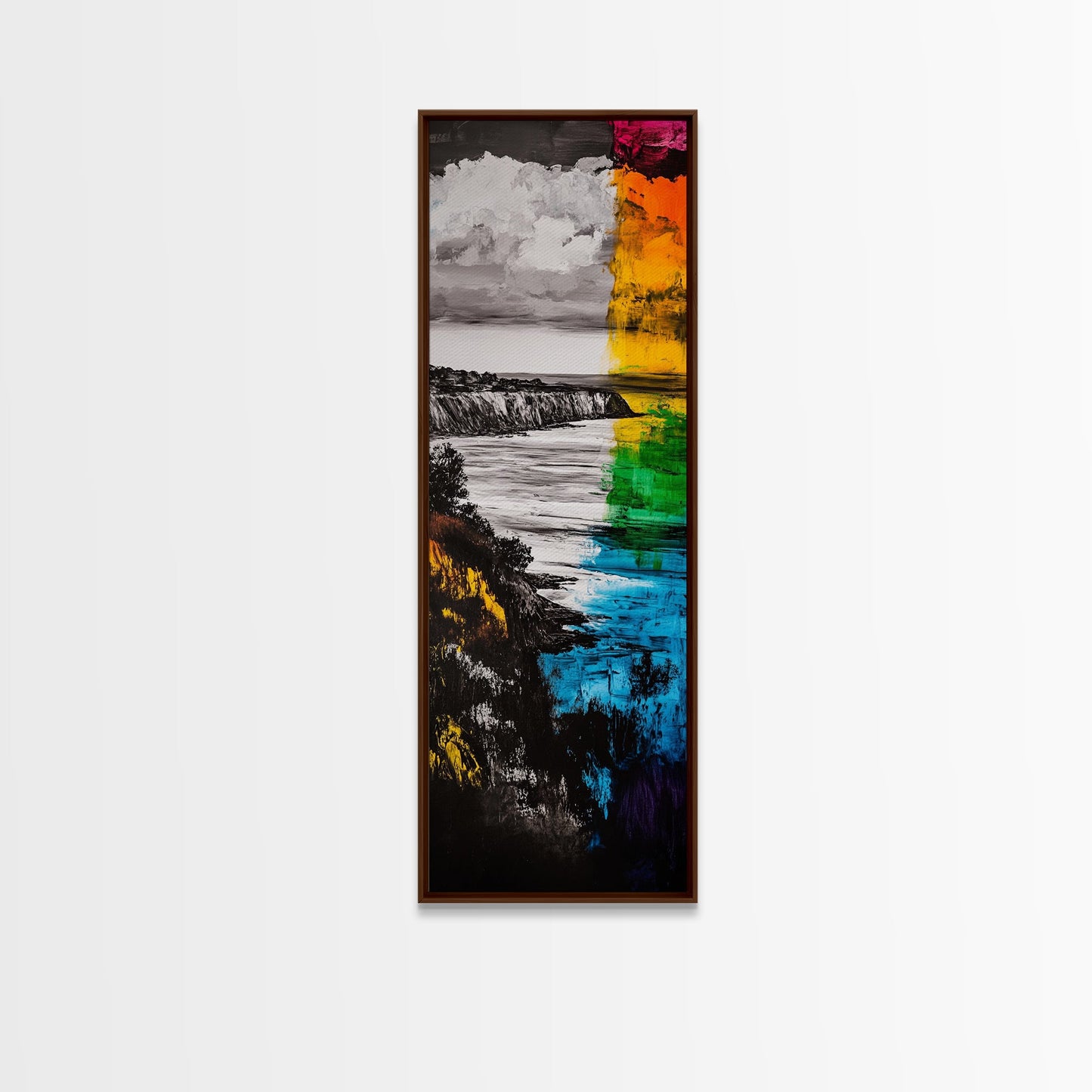 Vibrant Coast, Abstract Seascape, Colorful Ocean Art, Canvas Print, Bold Wall Art, Coastal Home Decor, Beach Painting, Modern Art