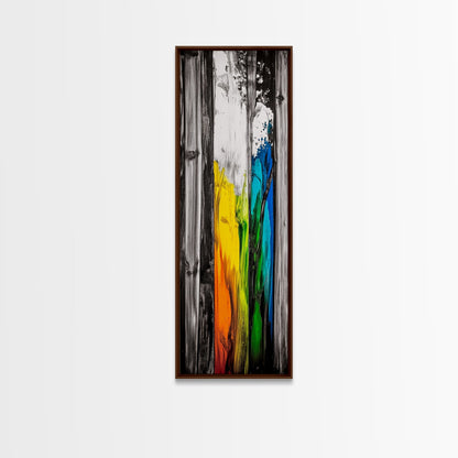 Rustic Wood, Vibrant Texture, Nature Inspired Art, Framed Canvas Print, Farmhouse Decor, Cozy Cabin Artwork, Statement Piece