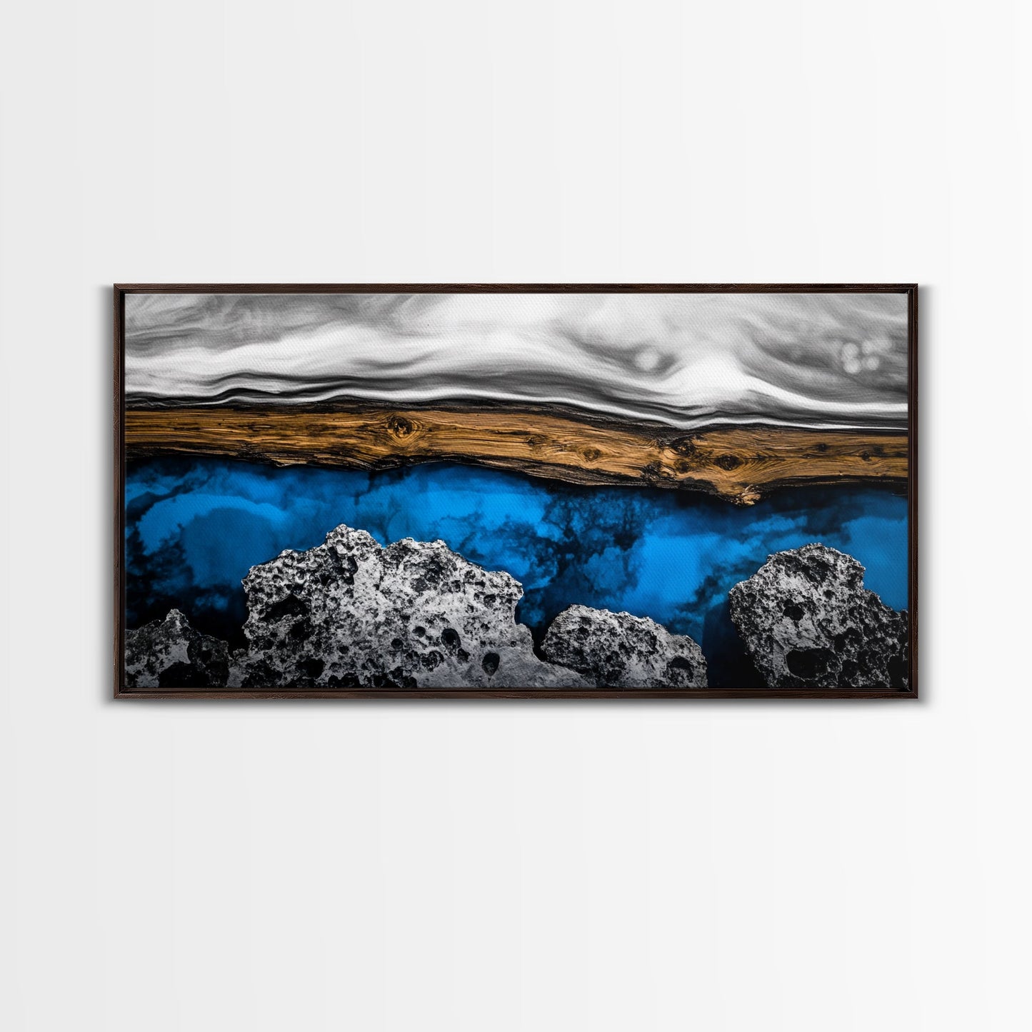 Abstract Water, Blue Earth, Modern Art, Canvas Print, Minimalist Ocean Decor, Contemporary Wall Art, Living Room Artwork