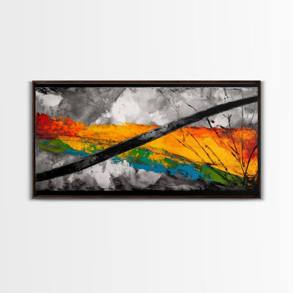 Bold Color Strokes, Abstract Expressionism, Dynamic Energy, Vibrant Painting, Statement Decor, Gallery Wall, Framed Canvas Print