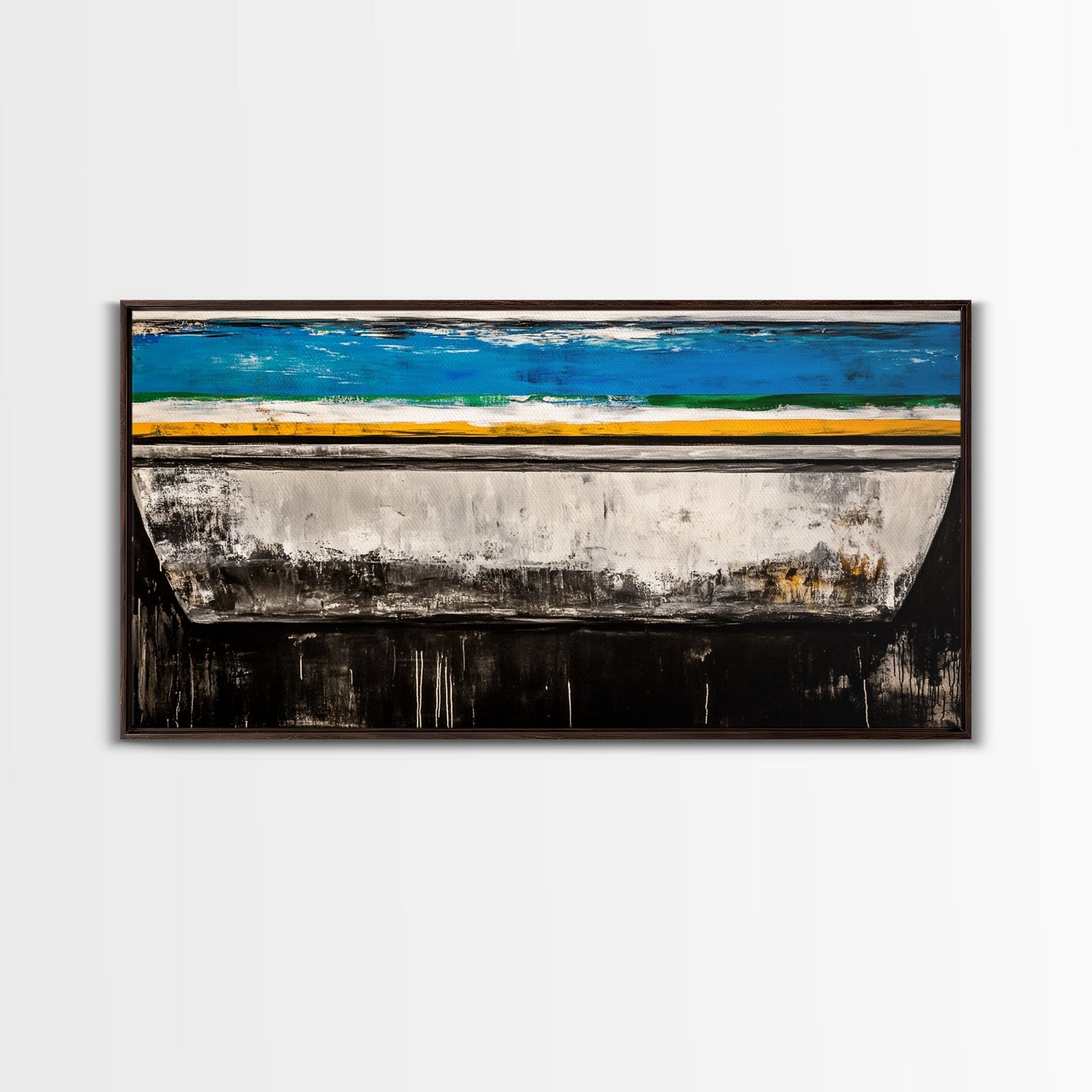 Abstract Boat, Coastal Wall Art, Nautical Decor, Large Canvas Print, Beach House Art, Modern Art, Living Room Wall Art, Blue Art