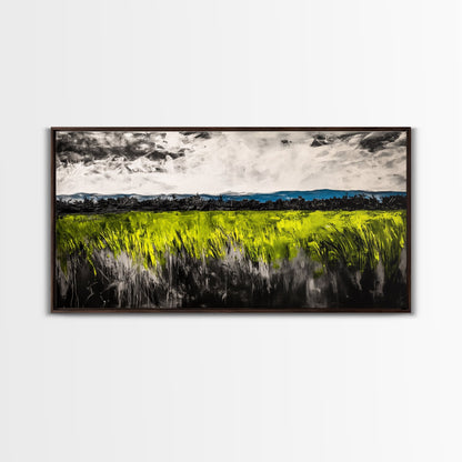 Green Field, Landscape Canvas Print, Nature Wall Art, Minimalist Artwork, Outdoor Scene, Farmhouse Decor, Living Room Wall Art