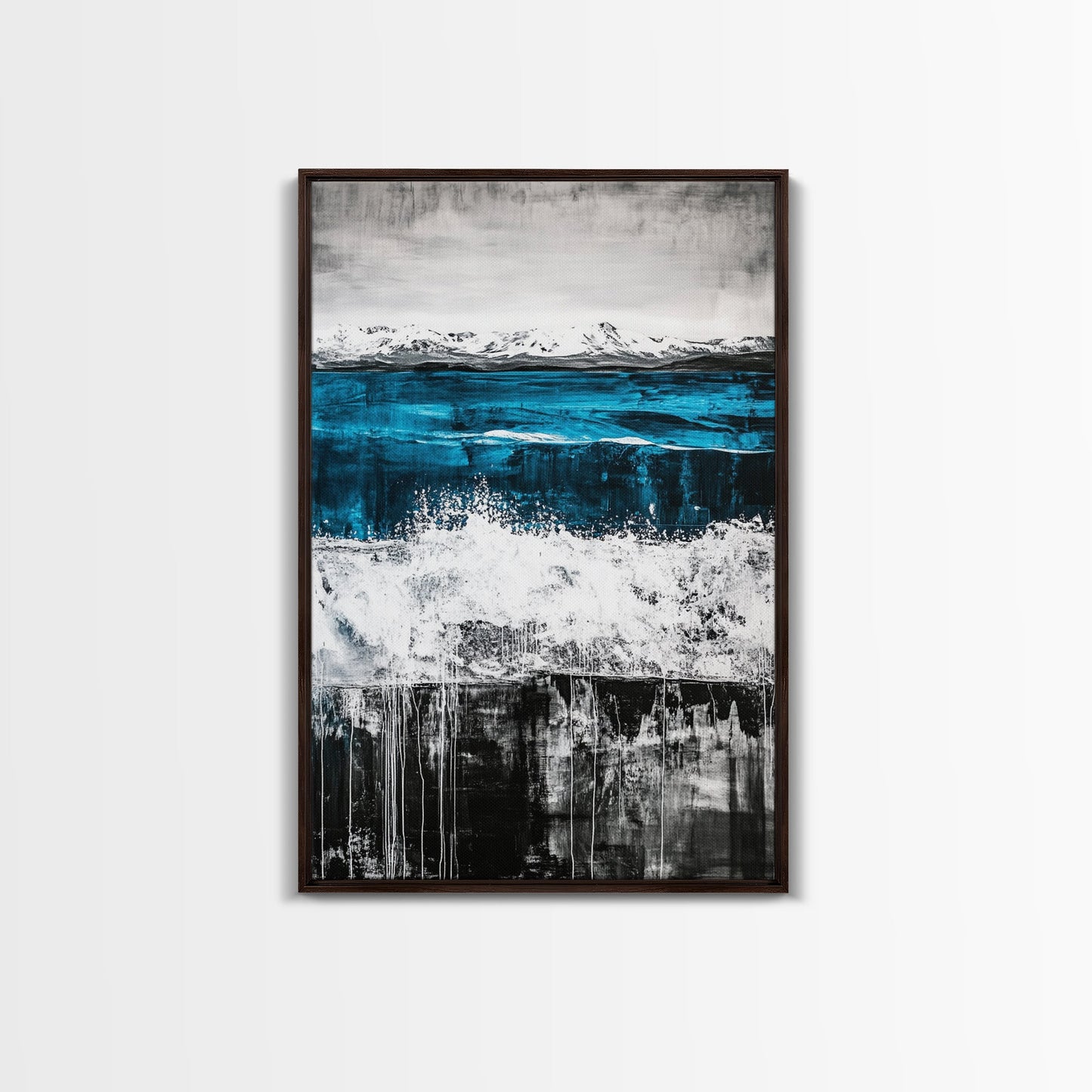 Sunset Mountain, Fall Colors, Vibrant Abstract, Framed Canvas Print, Rustic Home Decor, Nature Inspired Art, Living Room Wall Art