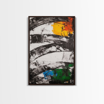 Abstract Curves, Black and White, Modern Art, Bold Colors, Minimalist Painting, Contemporary Style, Statement Piece, Canvas Print