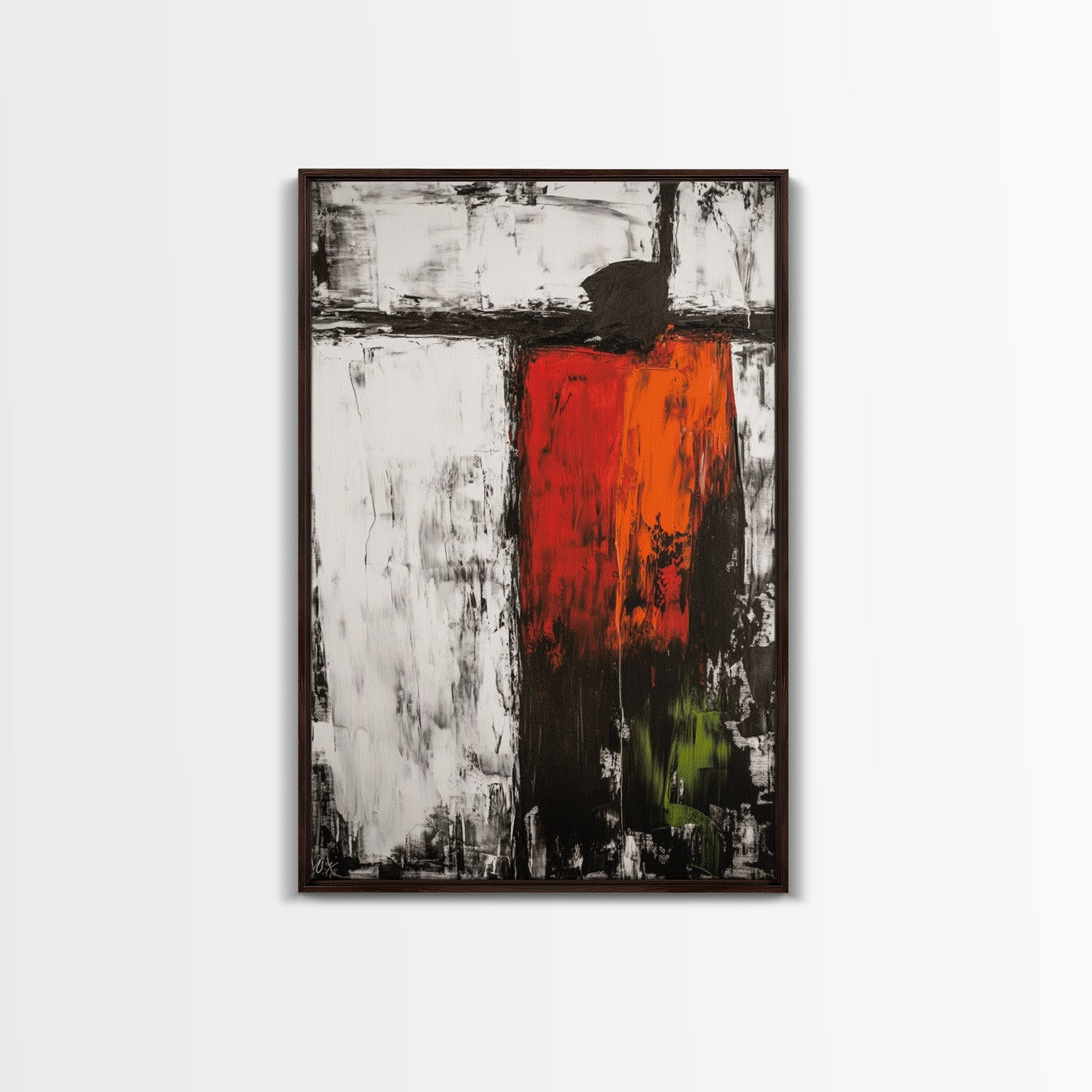 Bold Abstract, Red and Black Painting, Modern Canvas Print, Living Room Wall Art, Statement Art, Large Contemporary Artwork