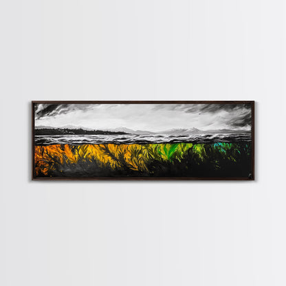 Vibrant Seaweed, Ocean Depths, Underwater Wall Art, Canvas Print, Coastal Living Decor, Abstract Marine Painting, Dining Room Art