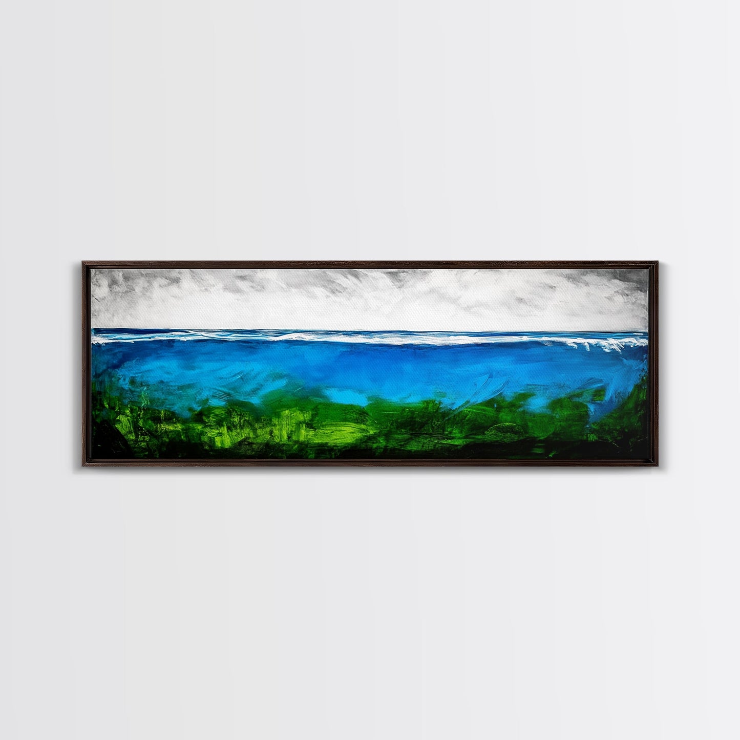 Deep Blue Ocean, Underwater Wall Art, Coastal Decor, Tranquil Seascape, Modern Beach Art, Large Canvas Print, Living Room Art