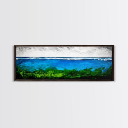 Deep Blue Ocean, Underwater Wall Art, Coastal Decor, Tranquil Seascape, Modern Beach Art, Large Canvas Print, Living Room Art