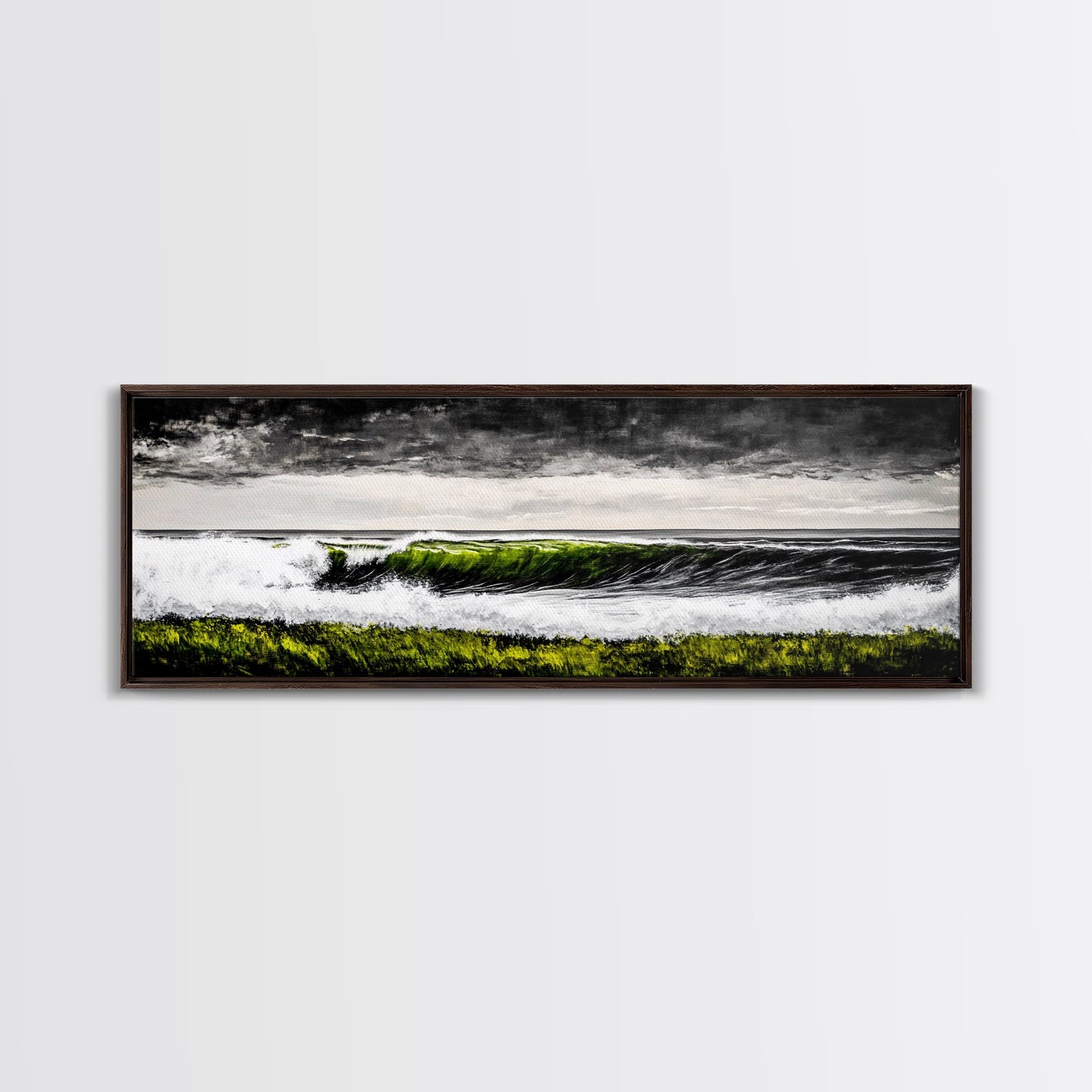 Ocean Wave, Coastal Wall Art, Black and White Print, Framed Canvas Print, Nautical Decor, Surf Art, Modern Home Decor