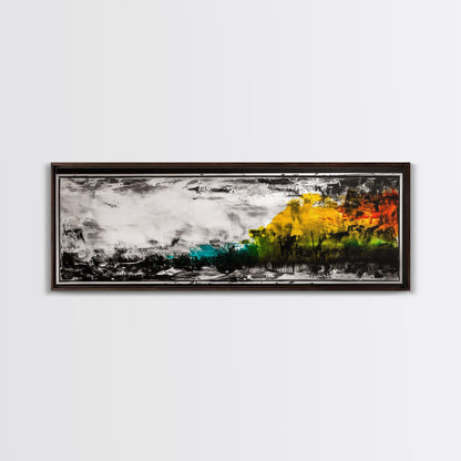 Moody Landscape Painting, Minimalist Nature Art, Rustic Home Decor, Dramatic Wall Art, Modern Abstract Print, Framed Canvas Print