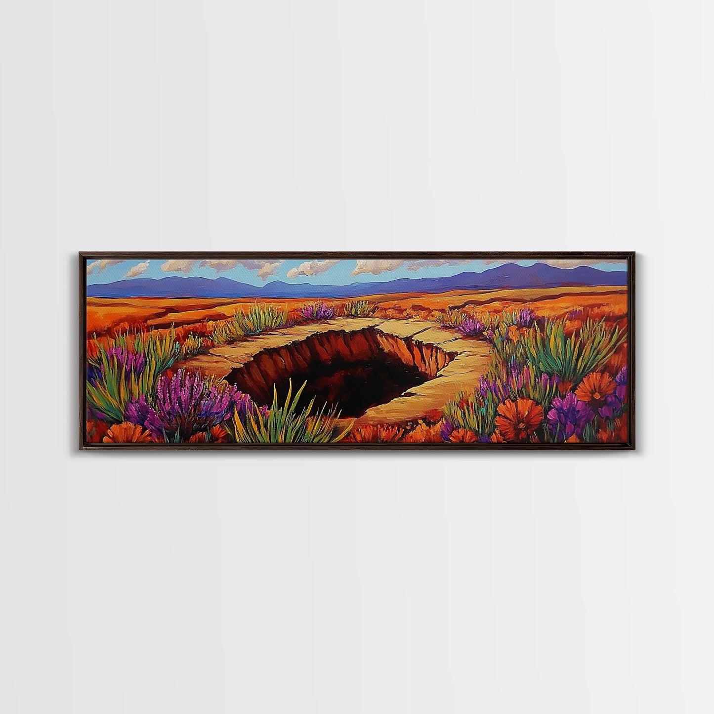 Autumn Desert Vibes, Colorful Fall Landscape, Bright Nature Scene, Southwest Art, Framed Canvas Print, Autumn Wall Decor, Living Room Art