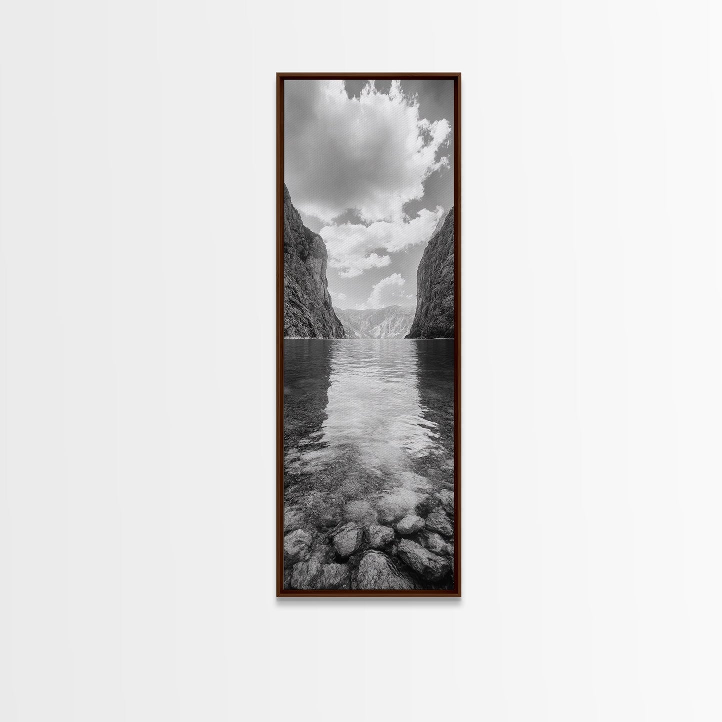 Canyon Lake, Majestic Water, Mountain Reflections, Nature Serenity, Minimalist Art, Canvas Print, Living Room Wall Art, Adventure Vibes