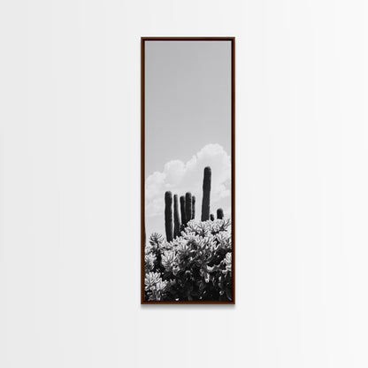 Cactus Cloudscape, Desert Plant Print, Southwestern Wall Decor, Minimalist Cactus Photography, Canvas Print, Boho Living Room Art