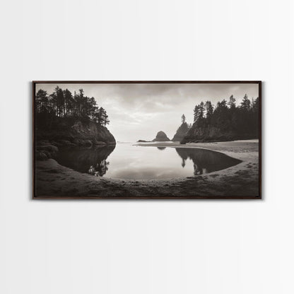 Tranquil Cove View, Forest Meets Ocean, Pacific Northwest Art, Canvas Print, Living Room Wall Art, Nature Photography, Calm Aesthetic
