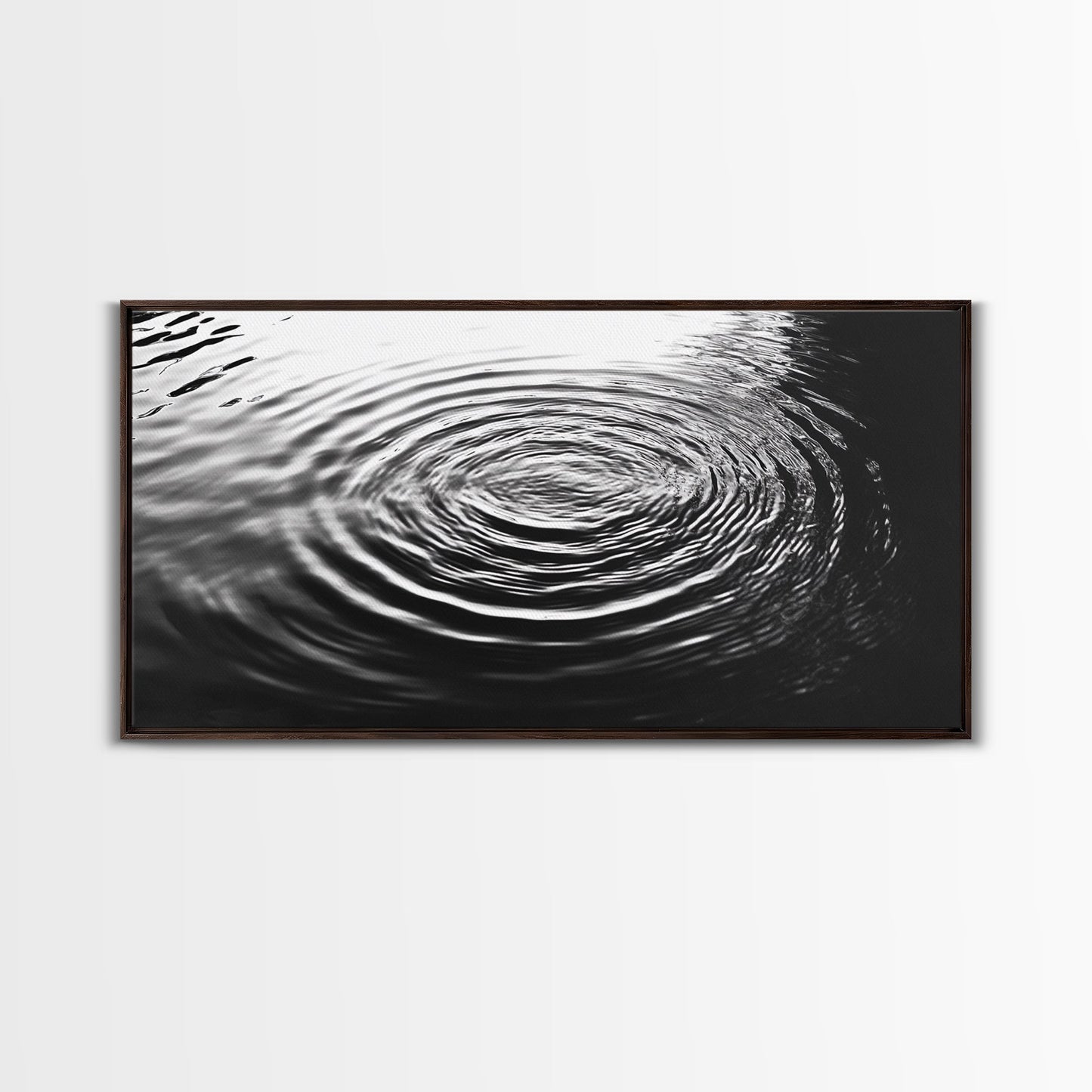 Zen-Motiv „Wasserwellen“, abstrakte Bewegung, monochrome Fluid Art, Leinwanddruck, moderne minimalistische Wandkunst, Badezimmer- oder Spa-Raumdekoration