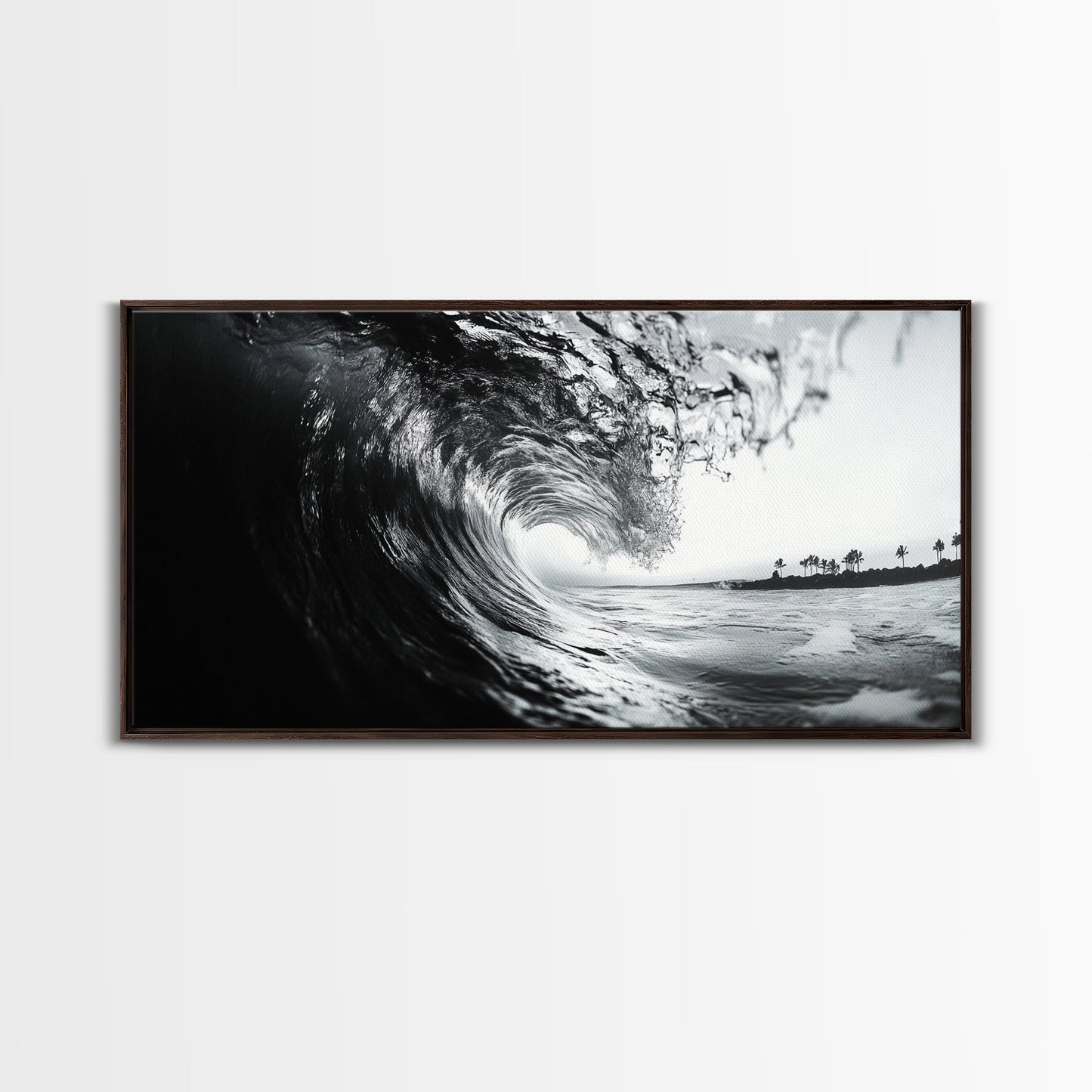 Meereswellenkräuselung, Brandungstunnel, tropische Küste, gerahmter Leinwanddruck, Küstenwandkunst, Strandhausdekoration, Naturfotografie