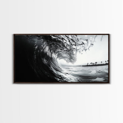 Meereswellenkräuselung, Brandungstunnel, tropische Küste, gerahmter Leinwanddruck, Küstenwandkunst, Strandhausdekoration, Naturfotografie