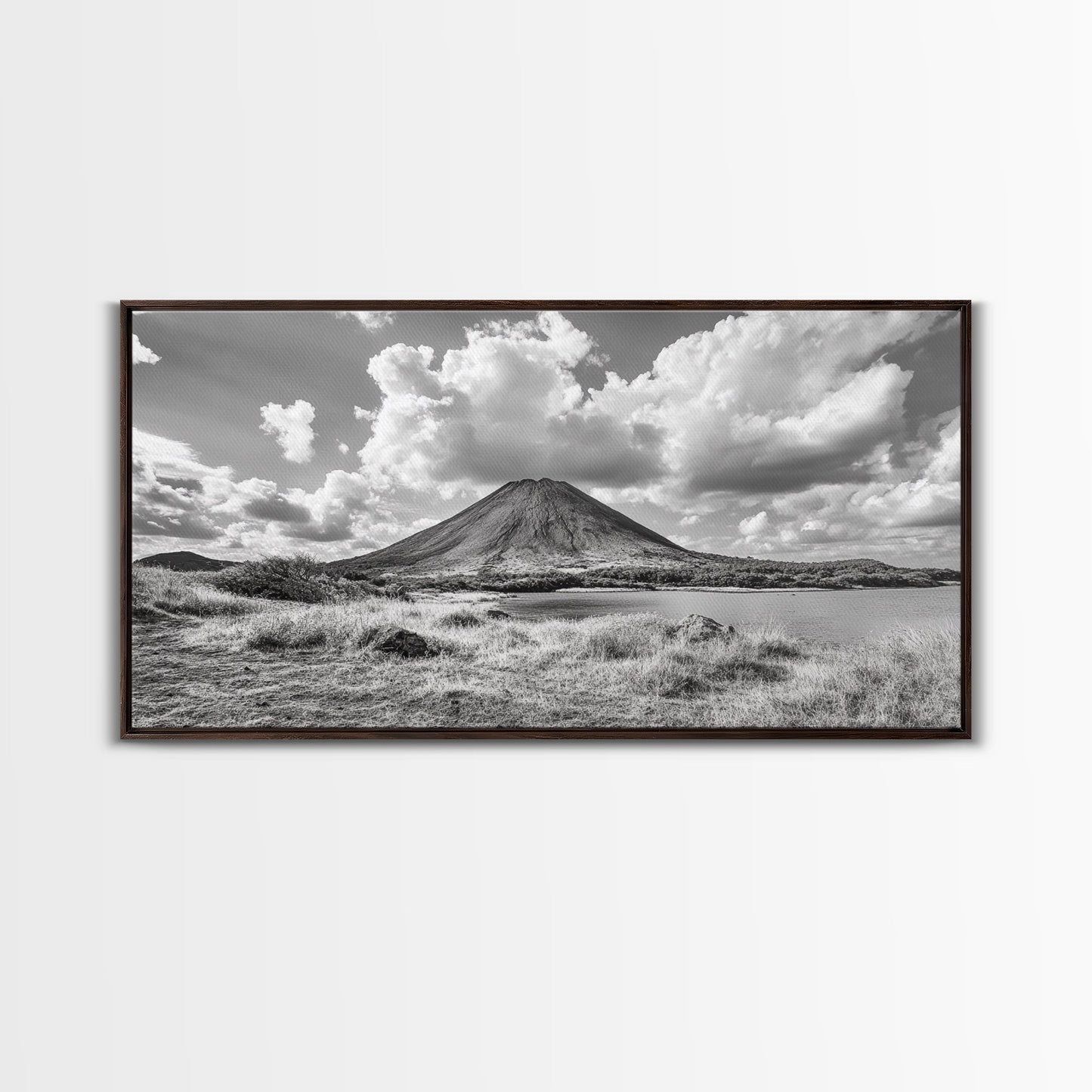 Volcano Peak, Dramatic Clouds, Nature Power, Canvas Print, Mountain Wall Art, Office Nature Photography, Landscape Fine Art Print