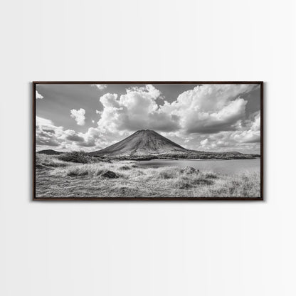 Volcano Peak, Dramatic Clouds, Nature Power, Canvas Print, Mountain Wall Art, Office Nature Photography, Landscape Fine Art Print