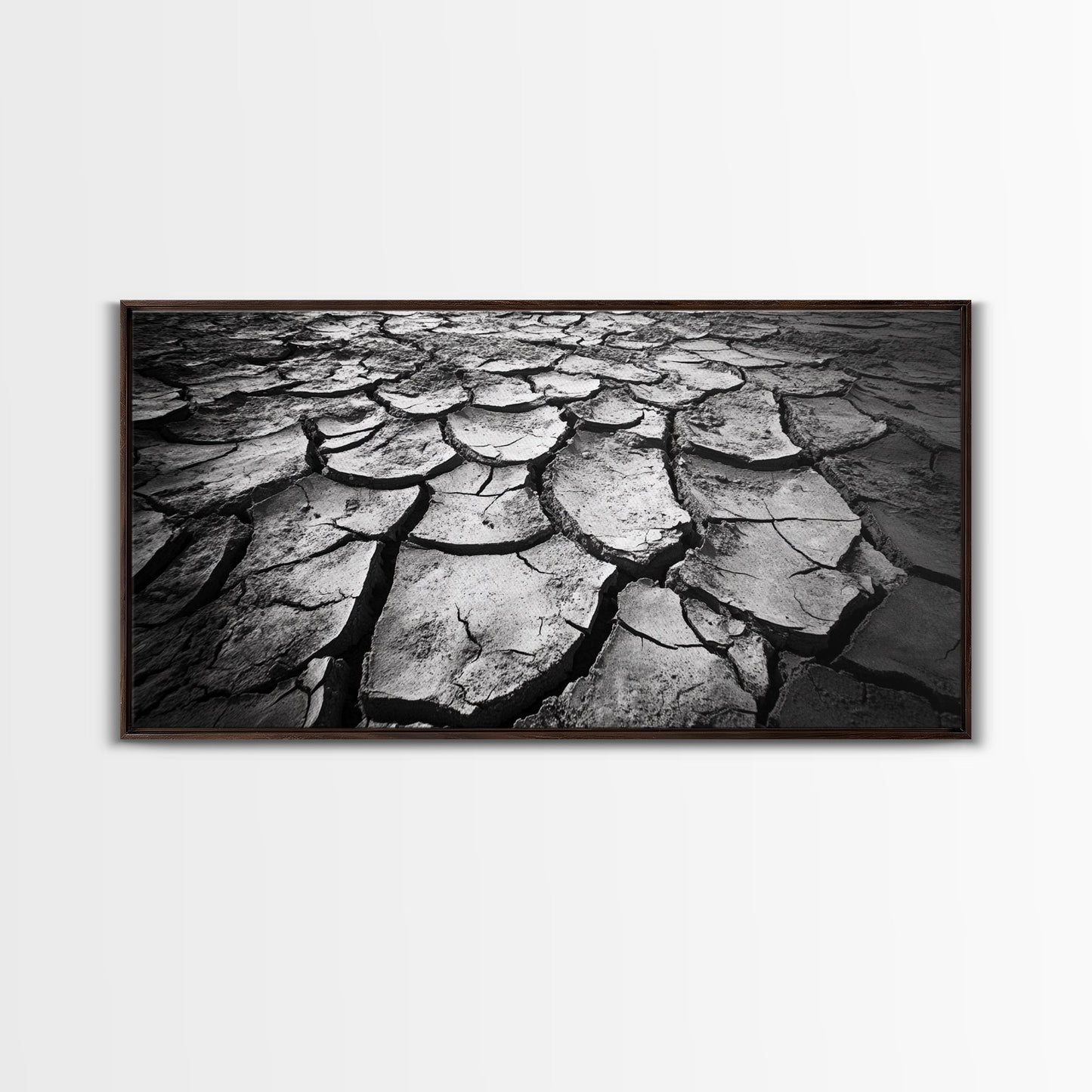 Cracked Earth Texture, Nature Closeup, Desert Minimalism, Earth Tone Art, Canvas Print, Rustic Home Decor, Fall Entryway Wall Art