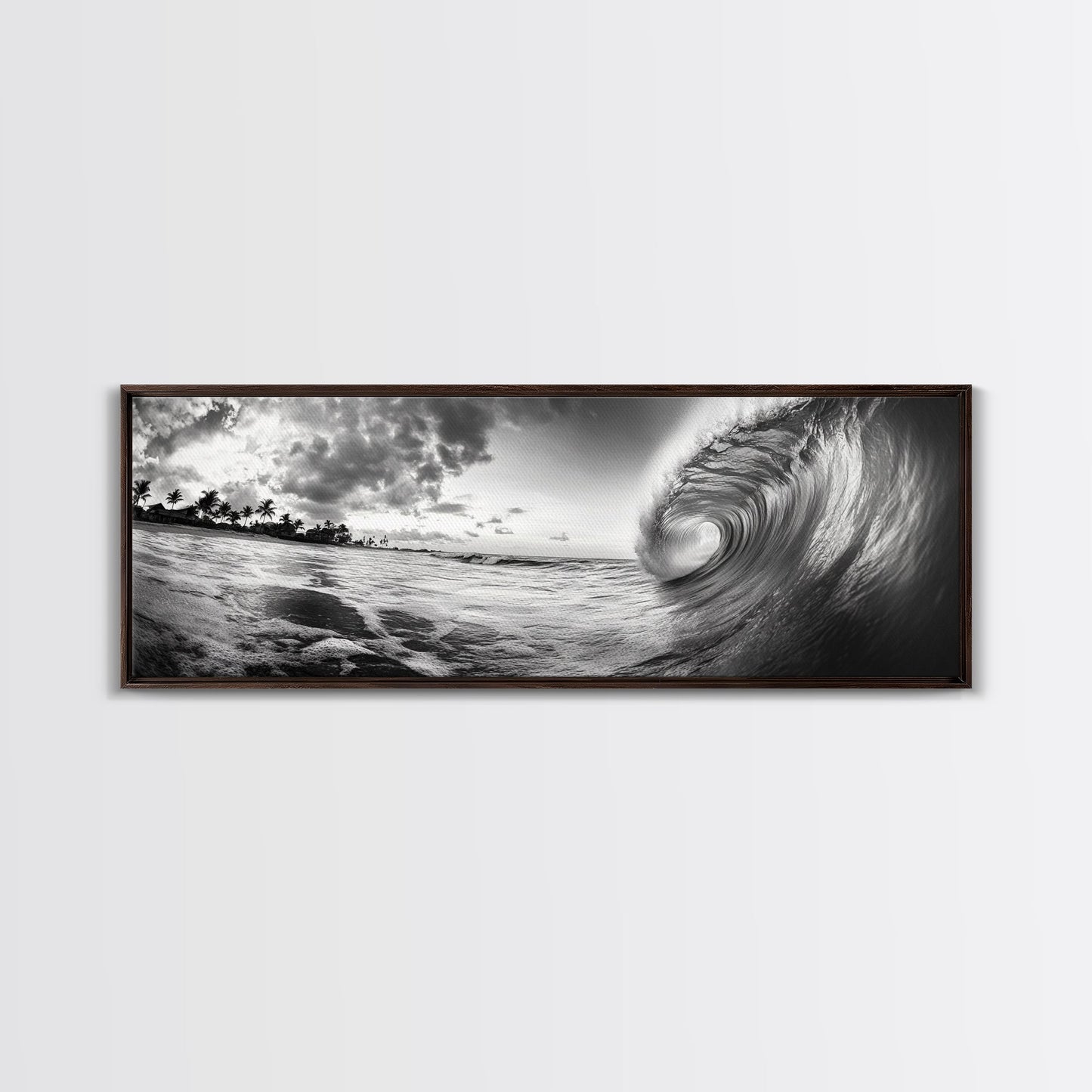 Barrel Wave Curl, Surfer's Dream, Ocean Power, Framed Canvas Print, Coastal Wall Art, Beach House Decor, Surf Photography