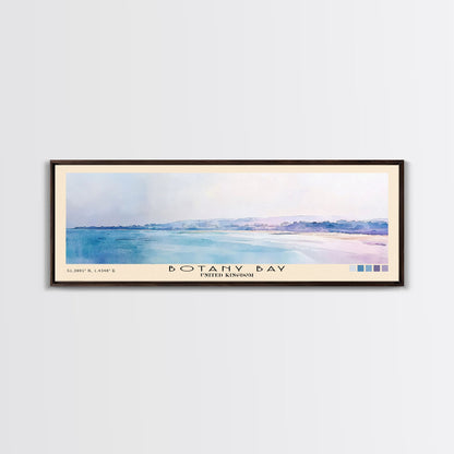 Botany Bay, United Kingdom Watercolor Print, Vacation Gift, United Kingdom Wall Art, Beach Painting, Beach Decor, Large Wall Art, Wood Frame Art
