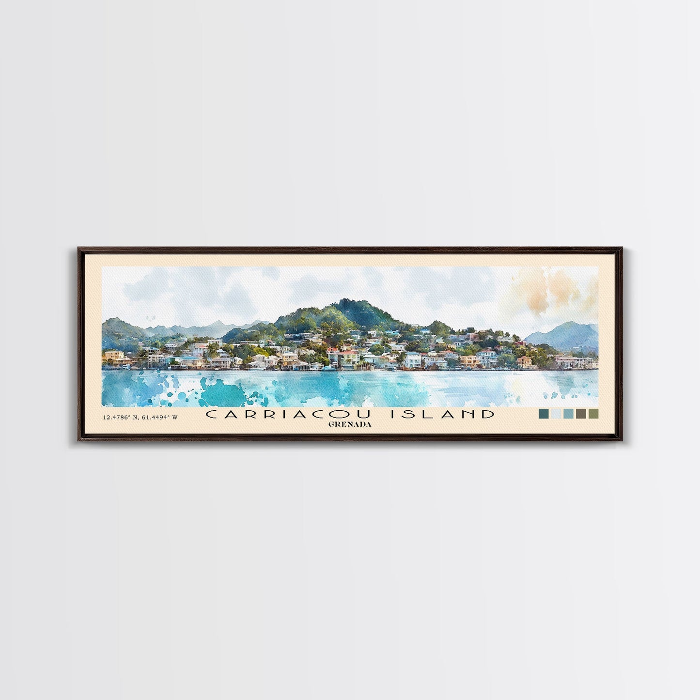 Carriacou Island, Grenada Watercolor Beach Print, Vacation Gift, Grenada Wall Art, Beach Painting, Beach Decor, Beach Painting