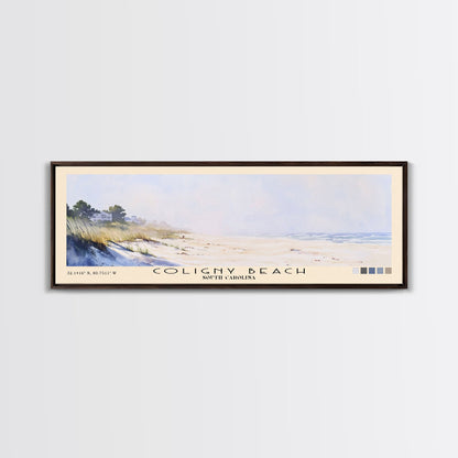 Coligny Beach, South Carolina Watercolor Print, Vacation Gift, South Carolina Wall Art, Beach Painting, Beach Decor, Large Wall Art, Wood Frame Art