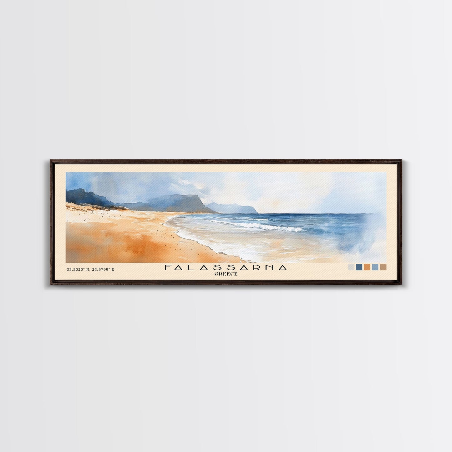 Falassarna, Greece Watercolor Beach Print, Vacation Gift, Greece Wall Art, Beach Painting, Beach Decor, Beach Painting