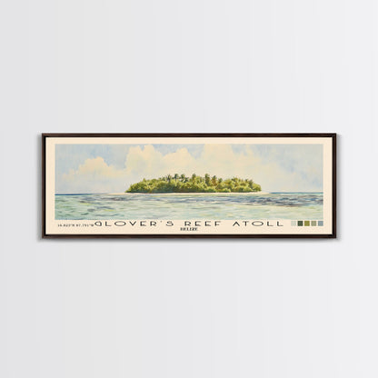 Glover’s Reef Atoll, Belize Watercolor Beach Print, Vacation Gift, Belize Wall Art, Beach Painting, Beach Decor, Beach Painting