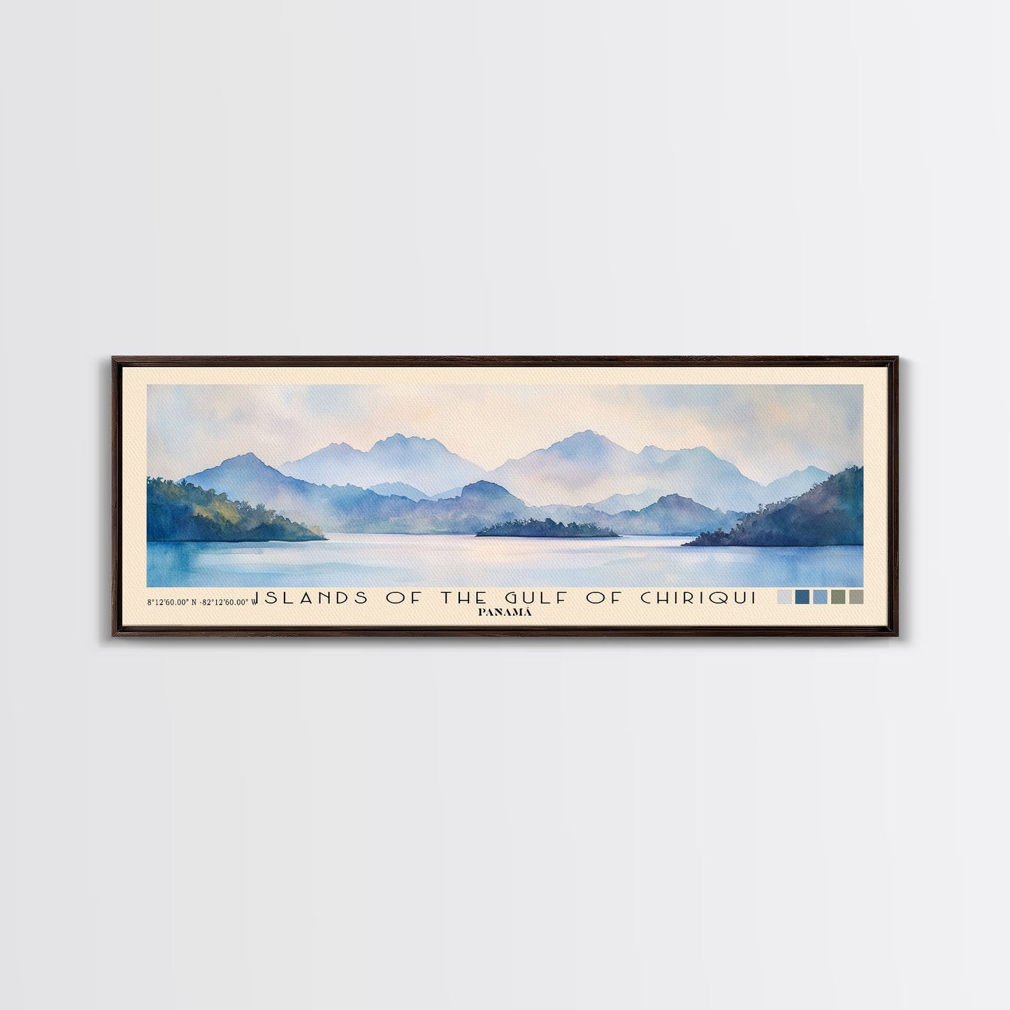 Islands of the Gulf of Chiriqui, Panamá Watercolor Beach Print, Vacation Gift, Panamá Wall Art, Beach Painting, Beach Decor, Beach Painting