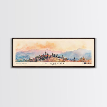 La Virgen, Chile Watercolor Beach Print, Vacation Gift, Chile Wall Art, Framed Canvas Print, Framed Beach Painting