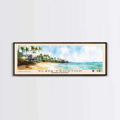 Playa Fronton, Dominican Republic Watercolor Print, Vacation Gift, Dominican Republic Wall Art, Beach Painting, Beach Decor, Large Wall Art, Wood Frame Art