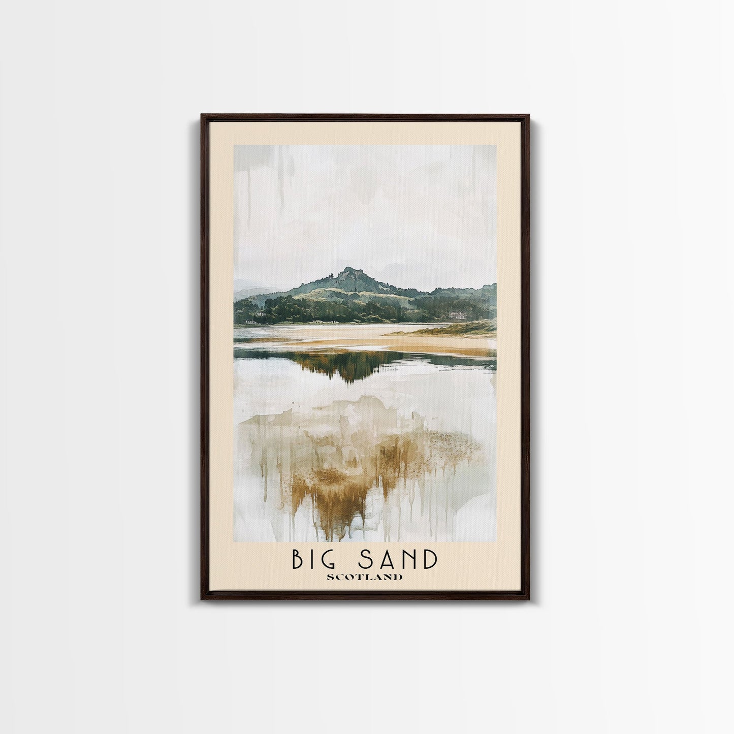 Big Sand, Scotland Watercolor Beach Print, Vacation Gift, Scotland Wall Art, Beach Painting, Beach Decor, Beach Painting