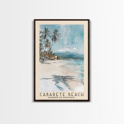 Cabarete Beach, Dominican Republic Watercolor Print, Vacation Gift, Dominican Republic Wall Art, Beach Painting, Beach Decor, Large Wall Art, Wood Frame Art
