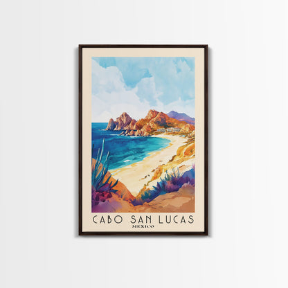 Cabo San Lucas, Mexico Watercolor Print, Vacation Gift, Mexico Wall Art, Beach Painting, Beach Decor, Large Wall Art, Wood Frame Art