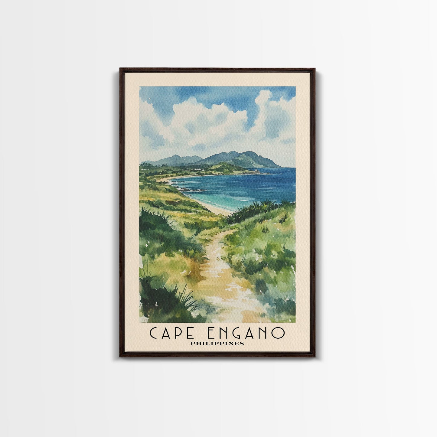Cape Engano, Philippines Watercolor Beach Print, Vacation Gift, Philippines Wall Art, Beach Painting, Beach Decor, Beach Painting