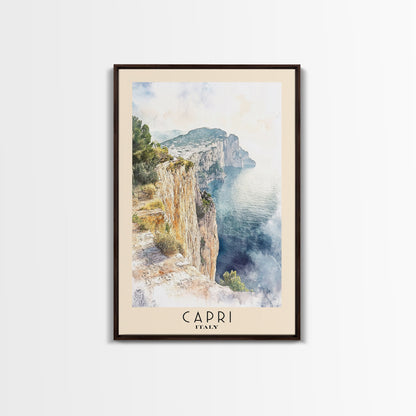Capri, Italy Watercolor Beach Print, Vacation Gift, Italy Wall Art, Beach Painting, Beach Decor, Beach Painting
