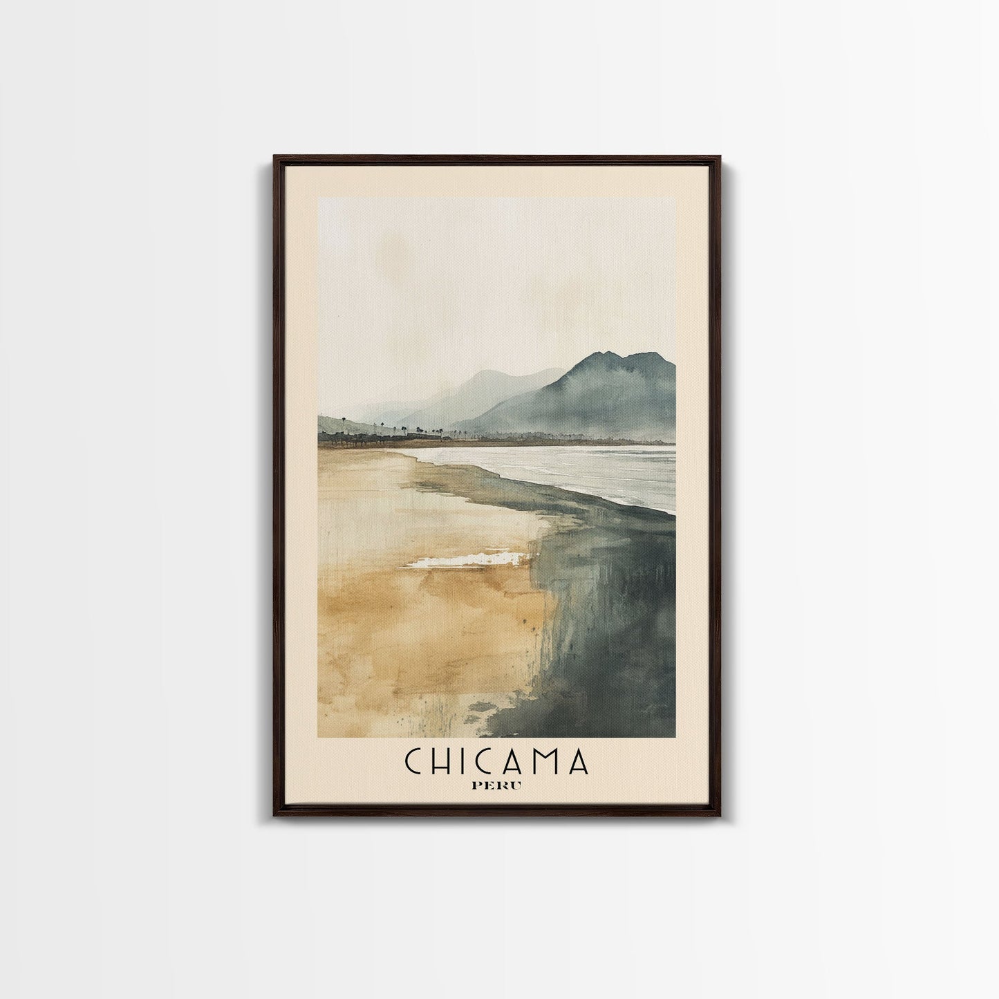 Chicama, Peru Watercolor Beach Print, Vacation Gift, Peru Wall Art, Beach Painting, Beach Decor, Beach Painting