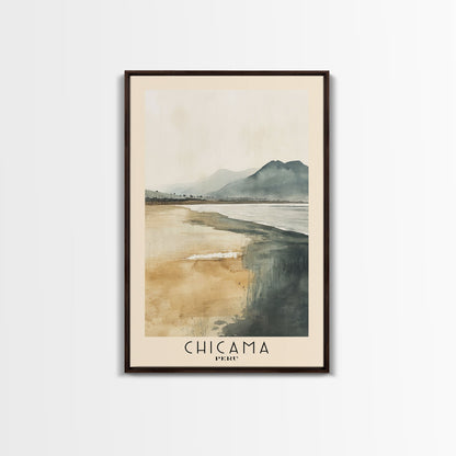 Chicama, Peru Watercolor Beach Print, Vacation Gift, Peru Wall Art, Beach Painting, Beach Decor, Beach Painting
