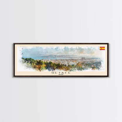 Getafe Spain Panoramic Travel Poster, Framed Canvas Print or Metal Wall Art, Travel Art, Home Decor, Panoramic Painting, Midcentury Art