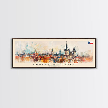 Hradec Czech Republic Travel Art, City Art, Framed Canvas Print or Metal Wall Art, Europe Travel Poster, Panoramic Wall Art, Extra Wide Wall Art