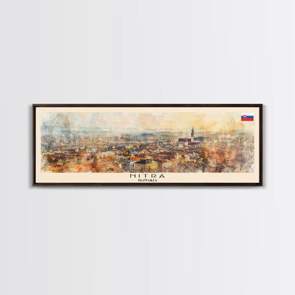 Nitra Slovakia Wall Art, Panoramic Travel Poster, Panoramic Framed Canvas Print, City Wall Art, Wall Hanging Home Decor, Travel Art