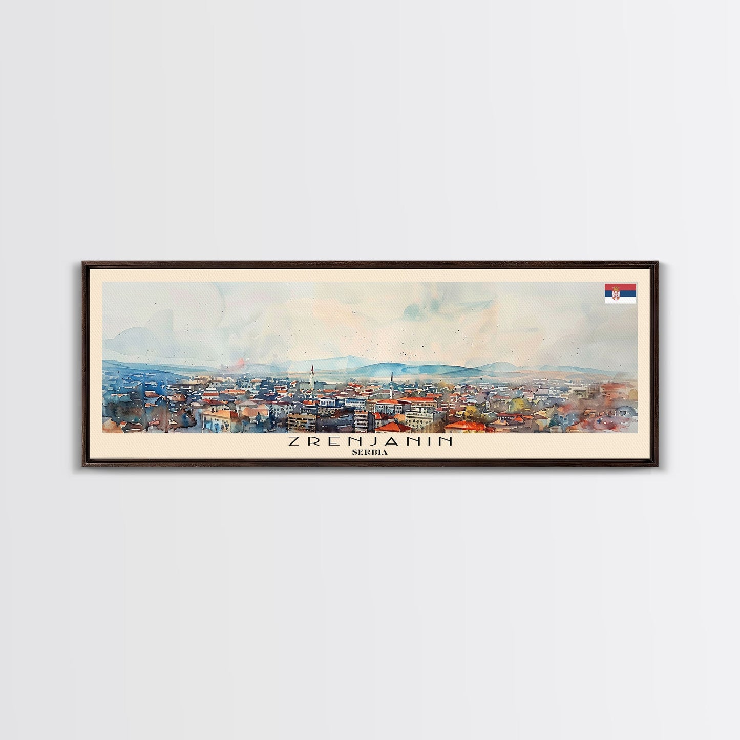 Zrenjanin Serbia Wall Art, Panoramic Travel Poster, Panoramic Framed Canvas Print, City Wall Art, Wall Hanging Home Decor, Travel Art